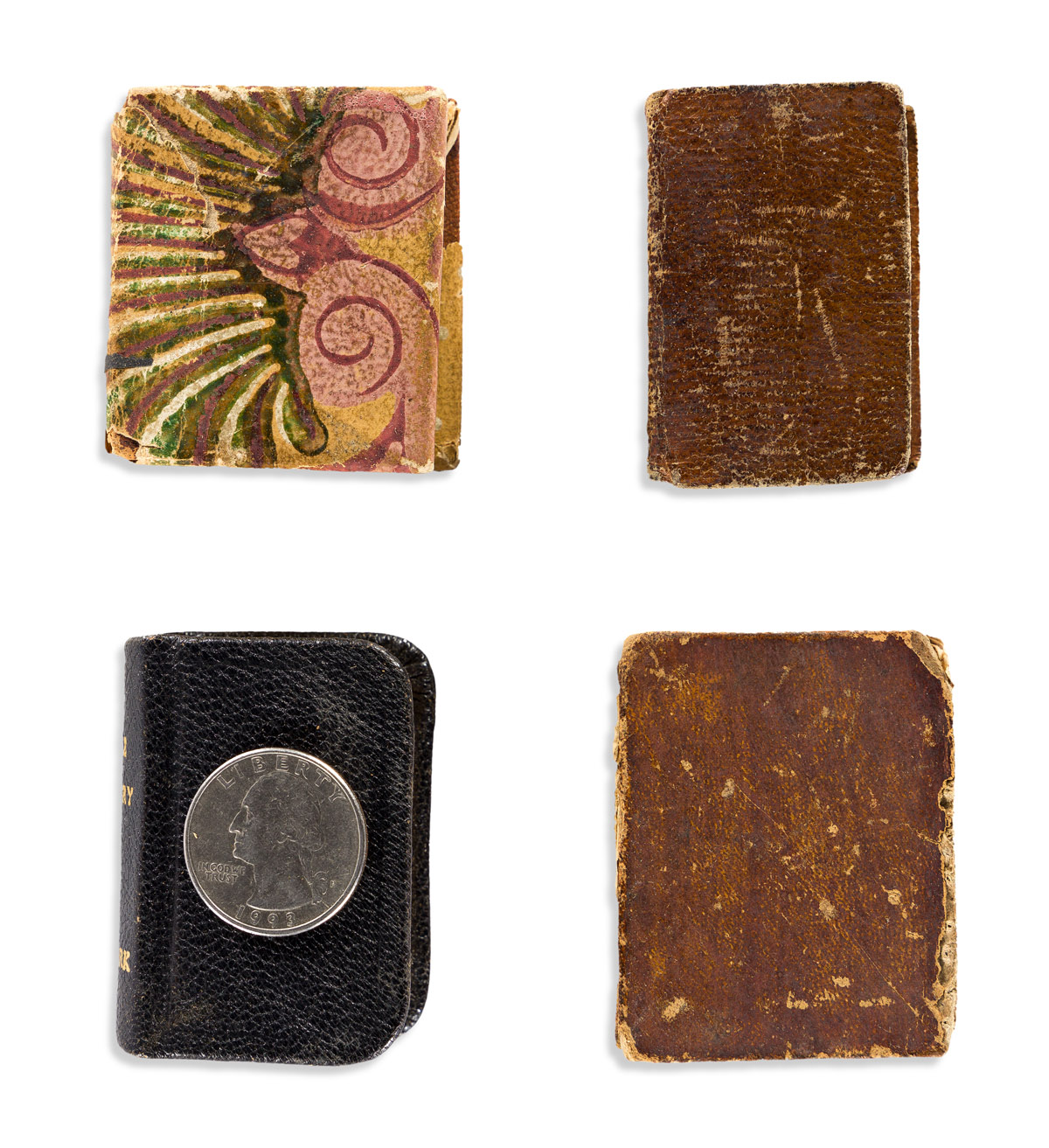 (BIBLE IN MINIATURE.) Group of 4 thumb Bibles--one of them unrecorded.